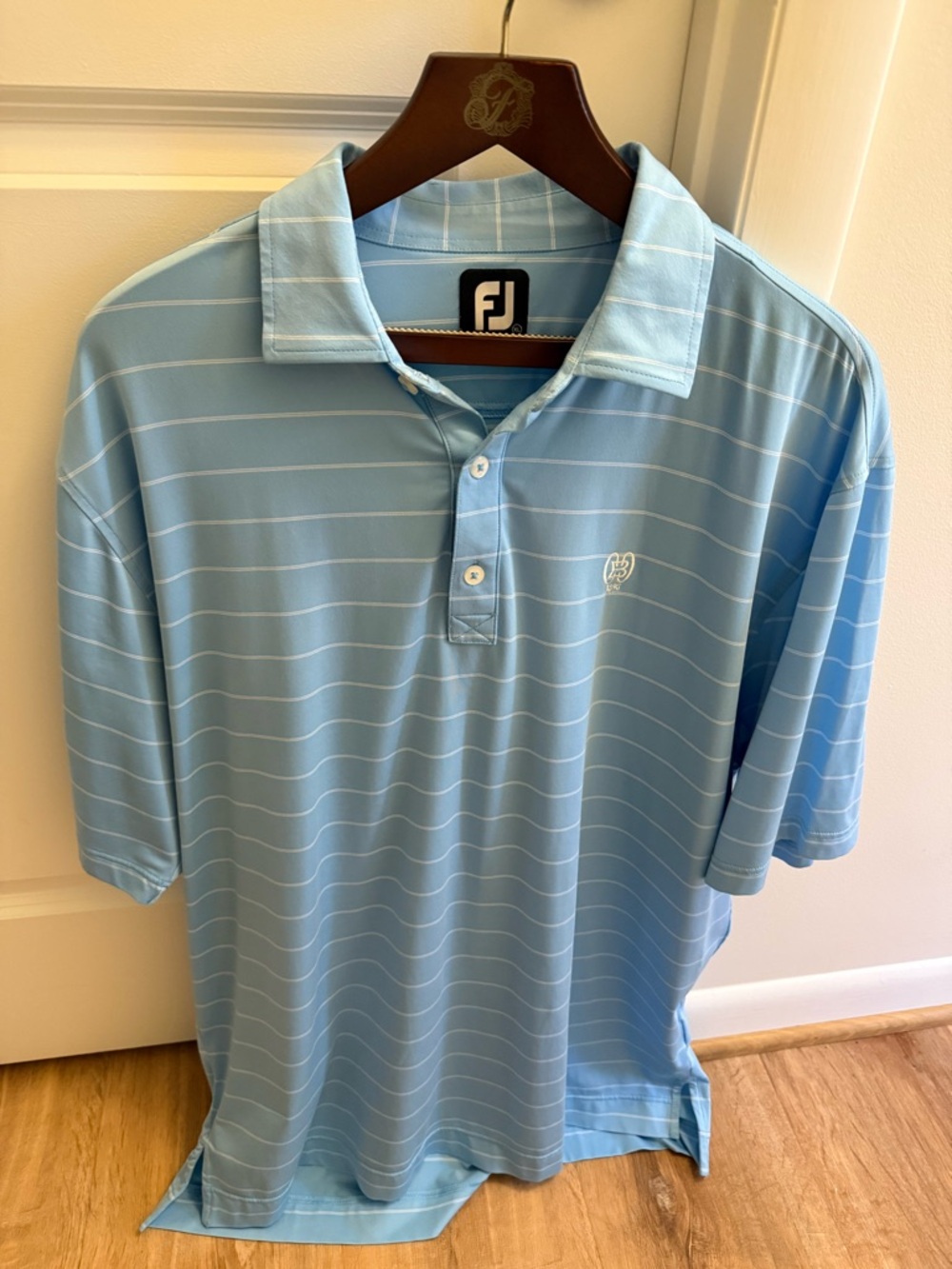 FootJoy Men’s Light Blue Striped Golf Polo